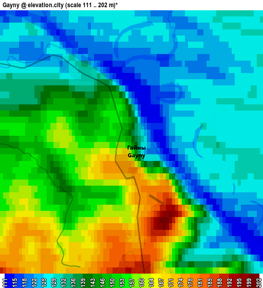 Zoom OUT 2x Gayny, Russia elevation map