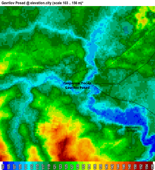 Zoom OUT 2x Gavrilov Posad, Russia elevation map