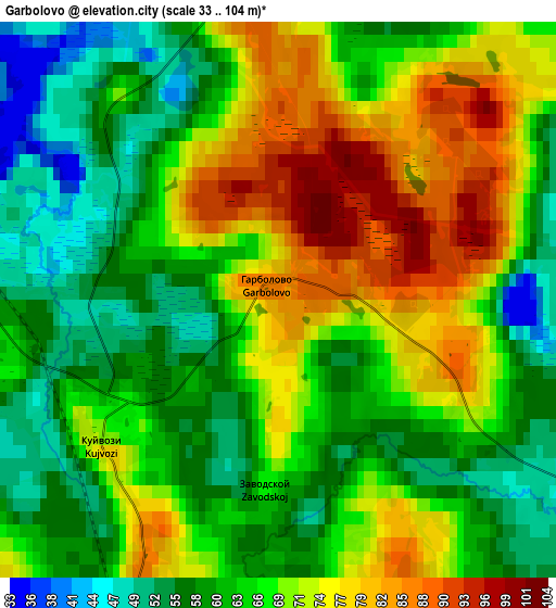 Zoom OUT 2x Garbolovo, Russia elevation map