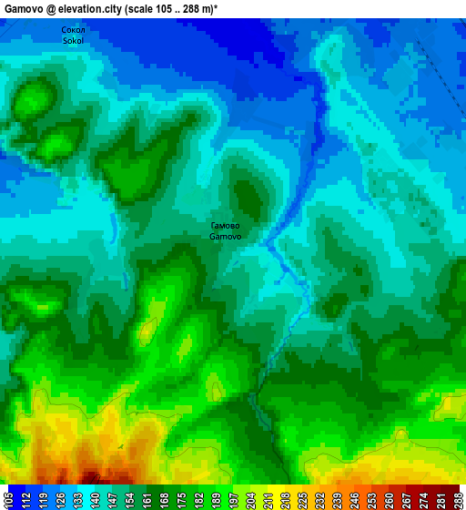 Zoom OUT 2x Gamovo, Russia elevation map