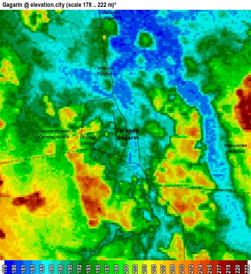 Zoom OUT 2x Gagarin, Russia elevation map