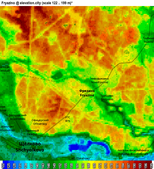 Zoom OUT 2x Fryazino, Russia elevation map