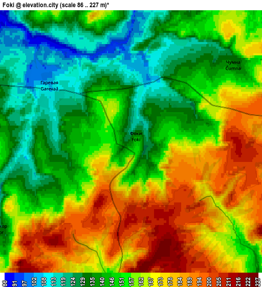 Zoom OUT 2x Foki, Russia elevation map