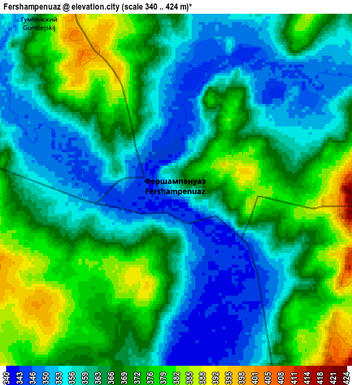 Zoom OUT 2x Fershampenuaz, Russia elevation map