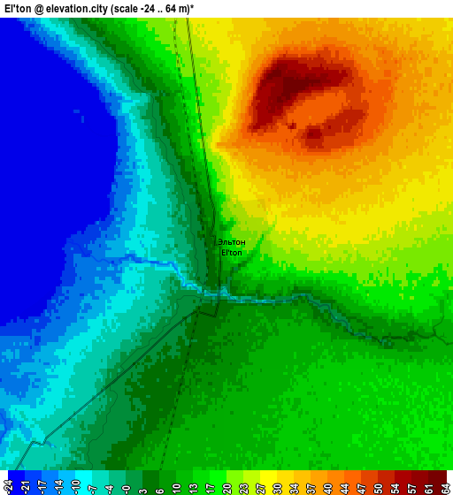 Zoom OUT 2x El’ton, Russia elevation map