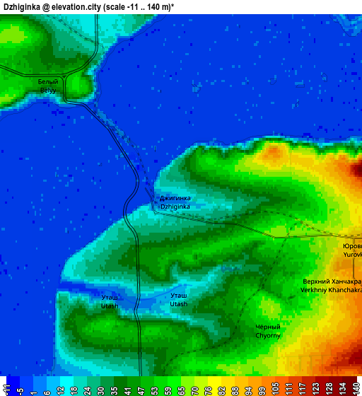 Zoom OUT 2x Dzhiginka, Russia elevation map