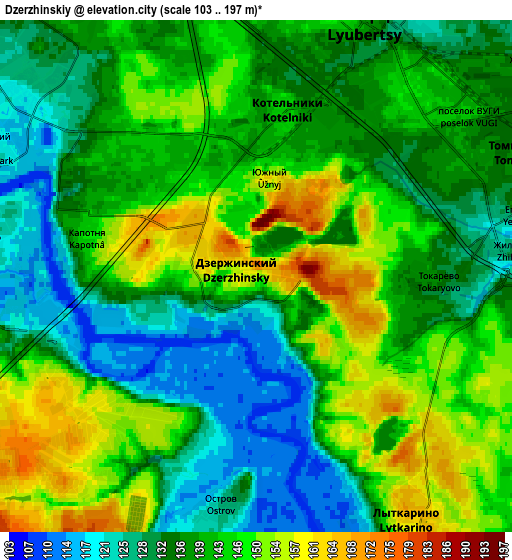 Zoom OUT 2x Dzerzhinskiy, Russia elevation map