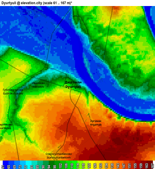 Zoom OUT 2x Dyurtyuli, Russia elevation map