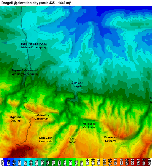 Zoom OUT 2x Dorgeli, Russia elevation map