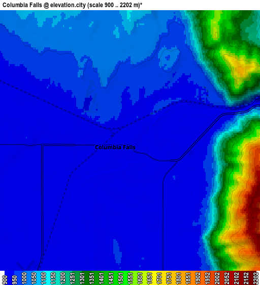 Zoom OUT 2x Columbia Falls, United States elevation map