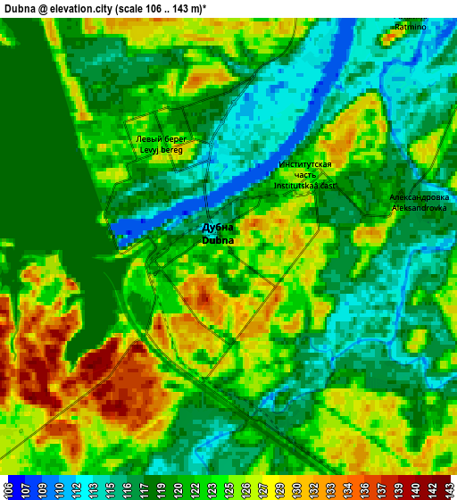 Zoom OUT 2x Dubna, Russia elevation map