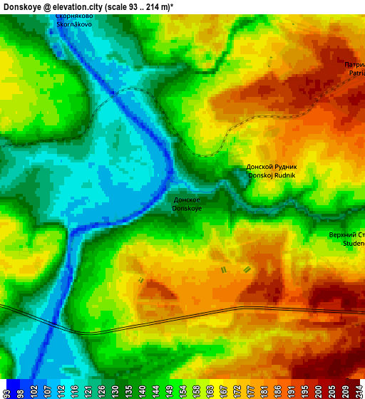 Zoom OUT 2x Donskoye, Russia elevation map