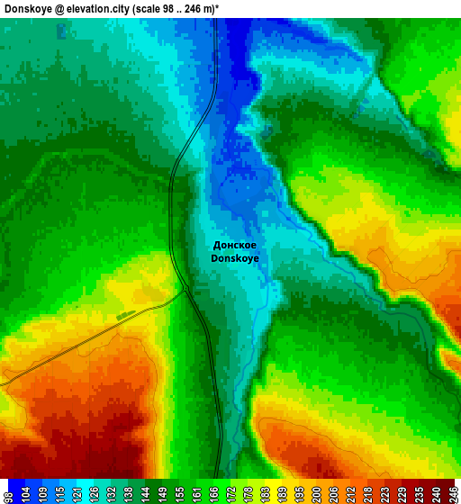 Zoom OUT 2x Donskoye, Russia elevation map