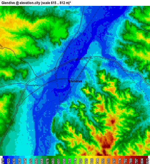 Zoom OUT 2x Glendive, United States elevation map