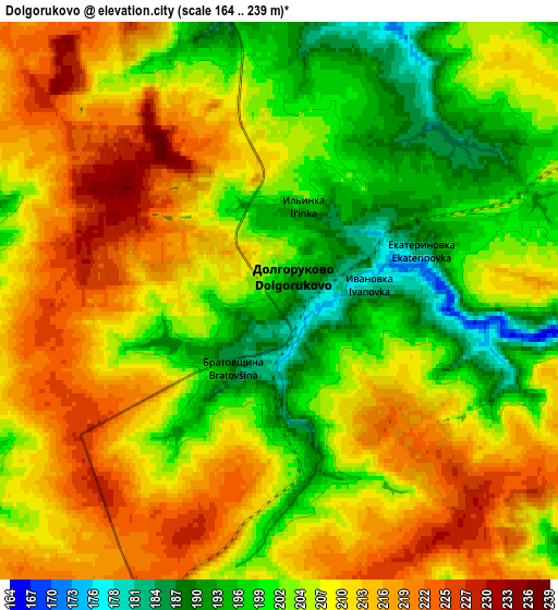 Zoom OUT 2x Dolgorukovo, Russia elevation map