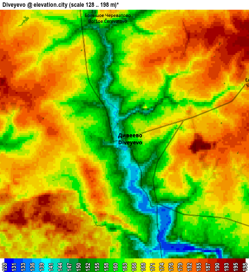 Zoom OUT 2x Diveyevo, Russia elevation map