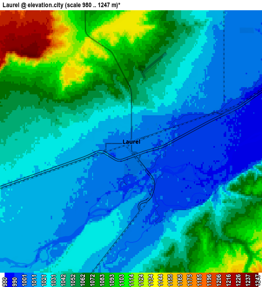 Zoom OUT 2x Laurel, United States elevation map