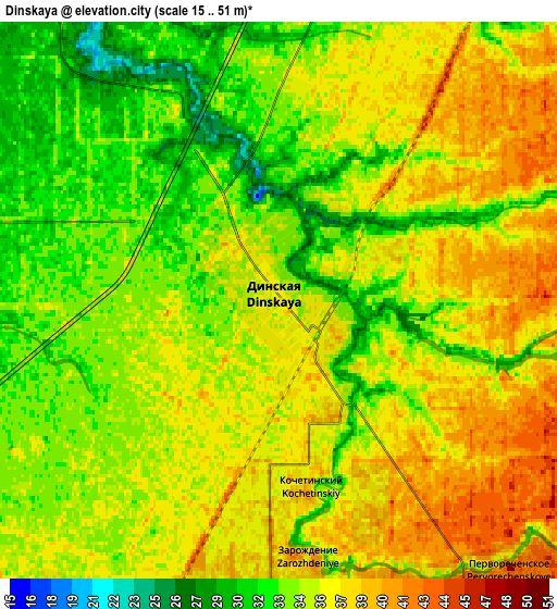 Zoom OUT 2x Dinskaya, Russia elevation map