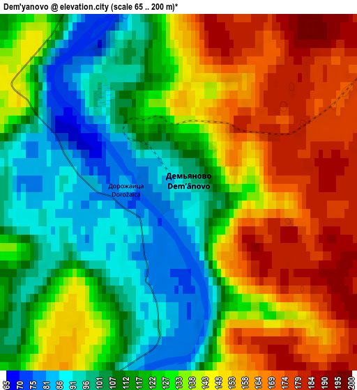 Zoom OUT 2x Dem’yanovo, Russia elevation map