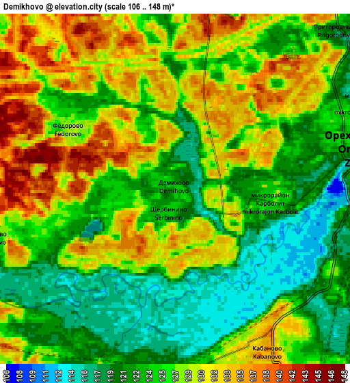 Zoom OUT 2x Demikhovo, Russia elevation map