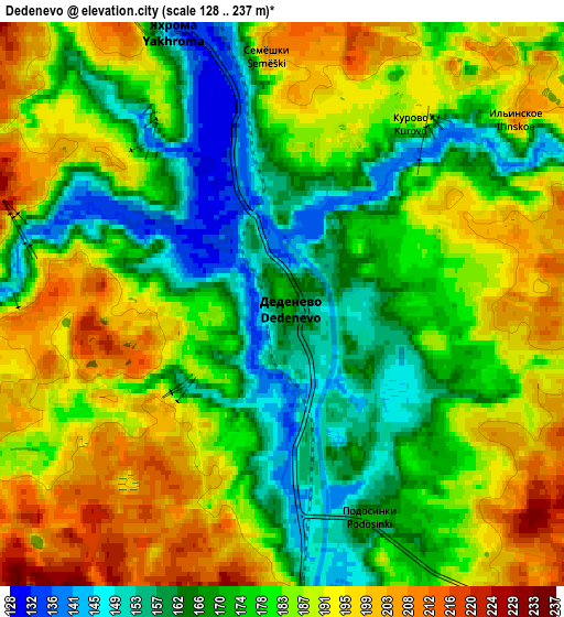 Zoom OUT 2x Dedenëvo, Russia elevation map