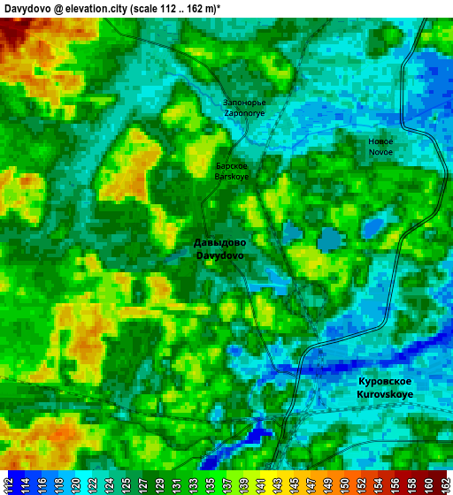 Zoom OUT 2x Davydovo, Russia elevation map