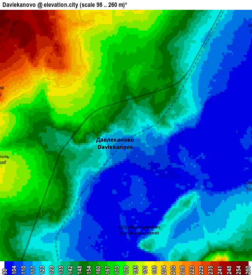 Zoom OUT 2x Davlekanovo, Russia elevation map