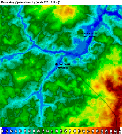 Zoom OUT 2x Darovskoy, Russia elevation map