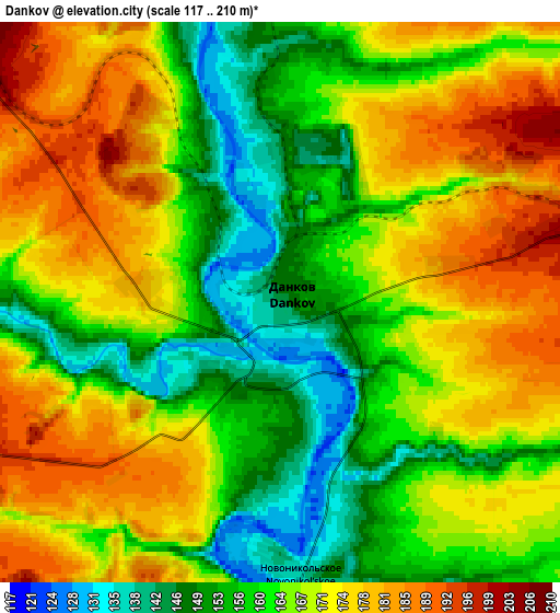 Zoom OUT 2x Dankov, Russia elevation map