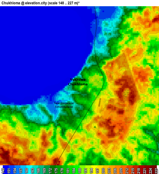 Zoom OUT 2x Chukhloma, Russia elevation map