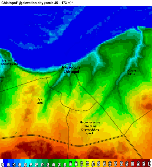 Zoom OUT 2x Chistopol’, Russia elevation map