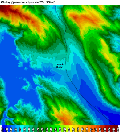 Zoom OUT 2x Chirkey, Russia elevation map