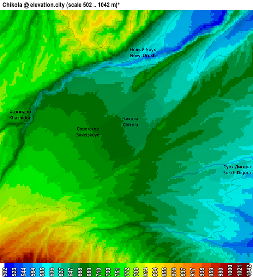 Zoom OUT 2x Chikola, Russia elevation map