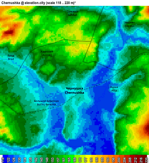 Zoom OUT 2x Chernushka, Russia elevation map