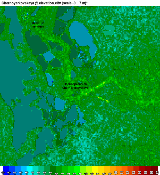 Zoom OUT 2x Chernoyerkovskaya, Russia elevation map