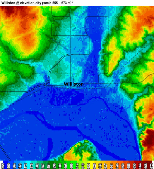 Zoom OUT 2x Williston, United States elevation map