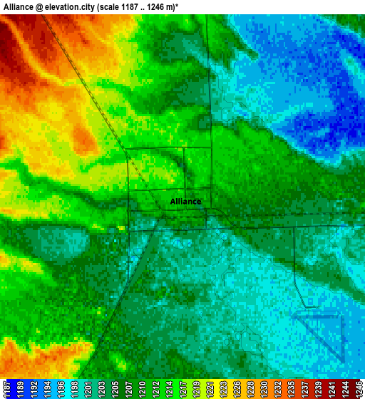 Zoom OUT 2x Alliance, United States elevation map