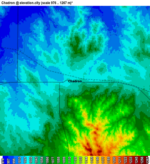 Zoom OUT 2x Chadron, United States elevation map