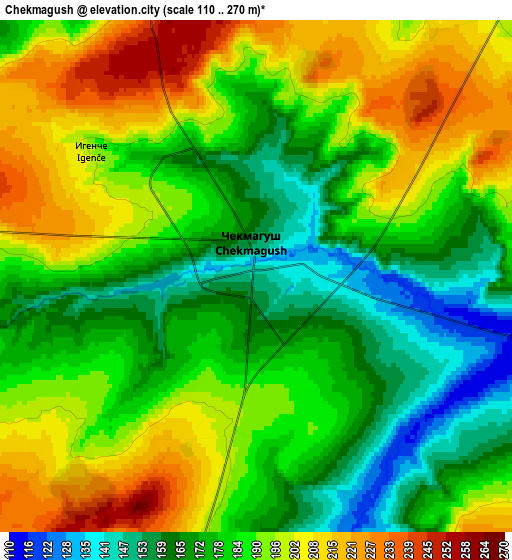 Zoom OUT 2x Chekmagush, Russia elevation map