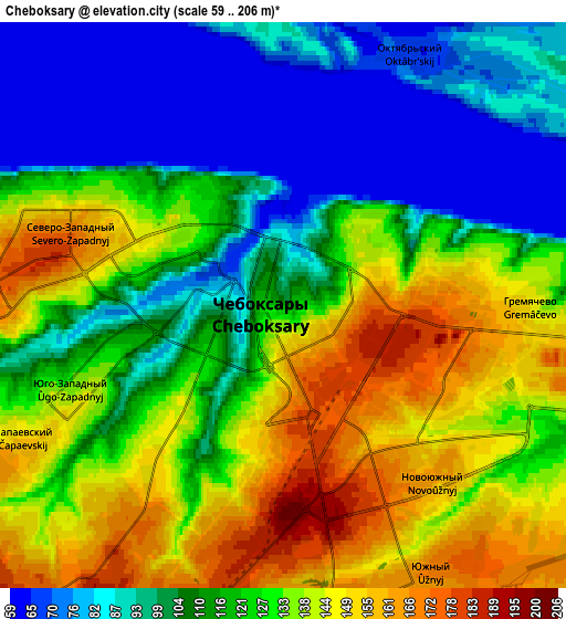 Zoom OUT 2x Cheboksary, Russia elevation map