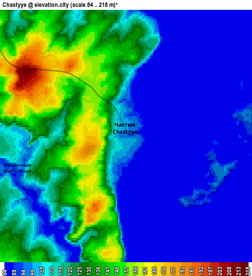 Zoom OUT 2x Chastyye, Russia elevation map