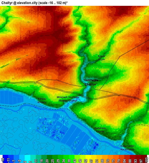 Zoom OUT 2x Chaltyr, Russia elevation map