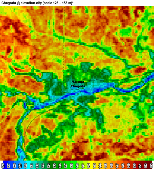 Zoom OUT 2x Chagoda, Russia elevation map