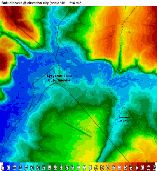 Zoom OUT 2x Buturlinovka, Russia elevation map