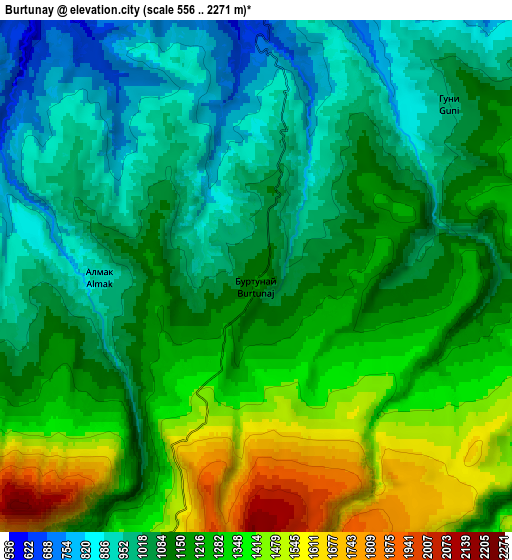 Zoom OUT 2x Burtunay, Russia elevation map