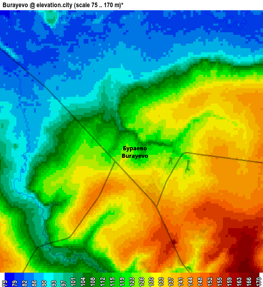 Zoom OUT 2x Burayevo, Russia elevation map