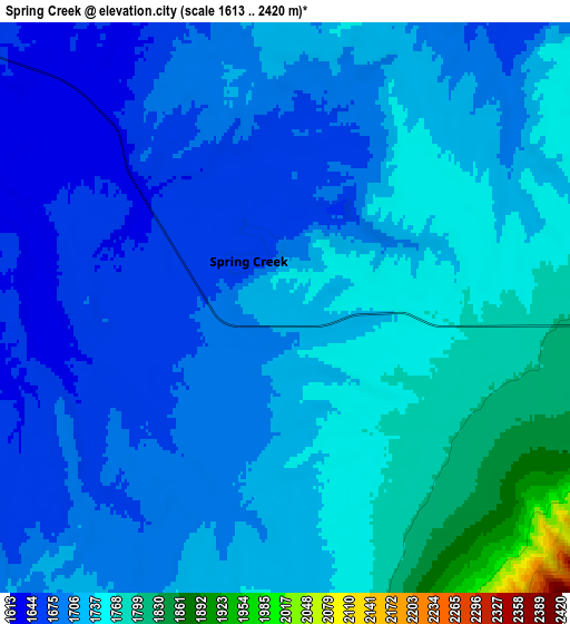 Zoom OUT 2x Spring Creek, United States elevation map