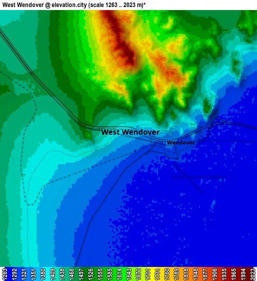 Zoom OUT 2x West Wendover, United States elevation map