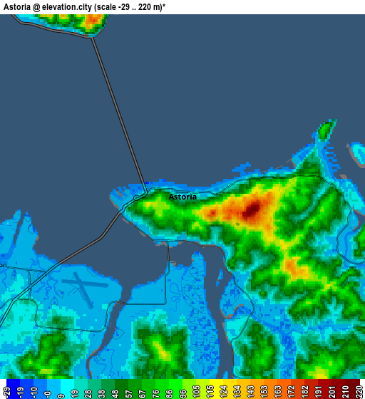 Zoom OUT 2x Astoria, United States elevation map