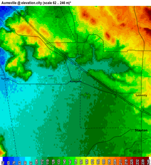 Zoom OUT 2x Aumsville, United States elevation map